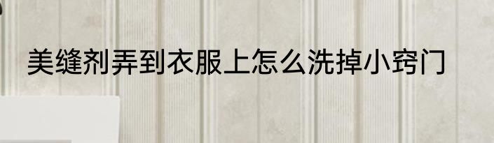 美缝剂弄到衣服上怎么洗掉小窍门