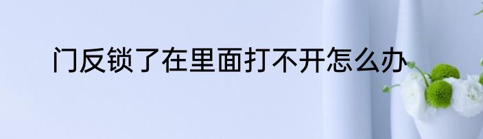门反锁了在里面打不开怎么办