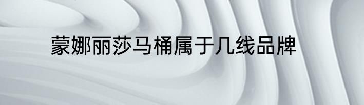 蒙娜丽莎马桶属于几线品牌