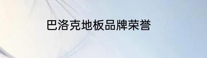 巴洛克地板品牌荣誉