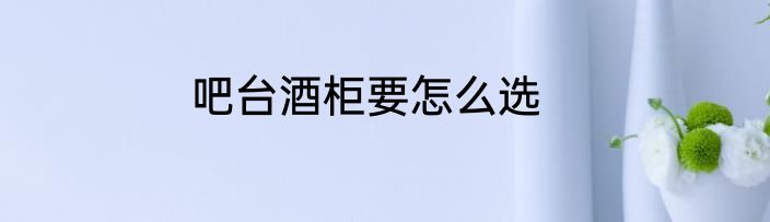 吧台酒柜要怎么选