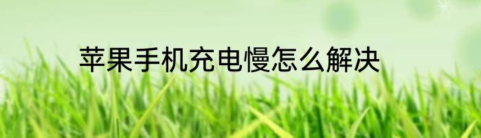苹果手机充电慢怎么解决