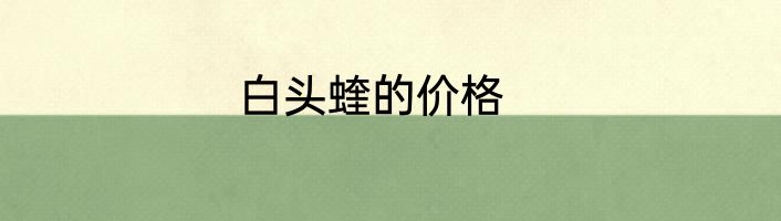 白头蝰的价格