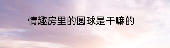 情趣房里的圆球是干嘛的