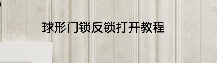 球形门锁反锁打开教程