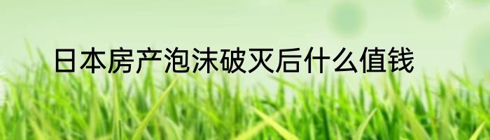日本房产泡沫破灭后什么值钱