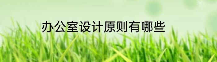 办公室设计原则有哪些
