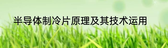 半导体制冷片原理及其技术运用