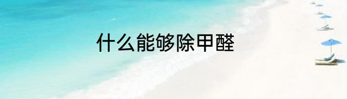 什么能够除甲醛