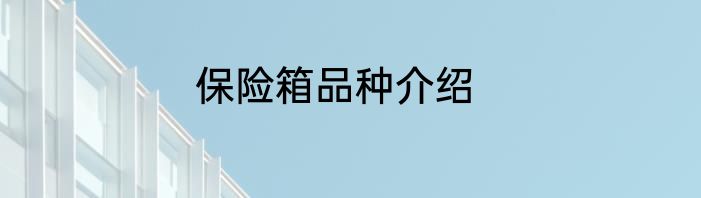 保险箱品种介绍