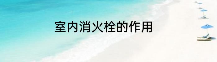 室内消火栓的作用