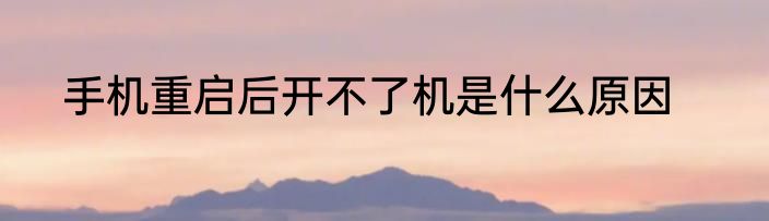 手机重启后开不了机是什么原因