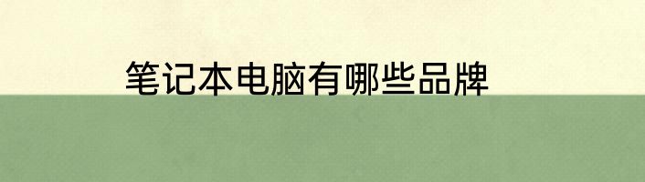 笔记本电脑有哪些品牌