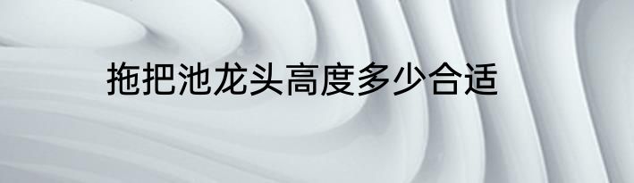 拖把池龙头高度多少合适