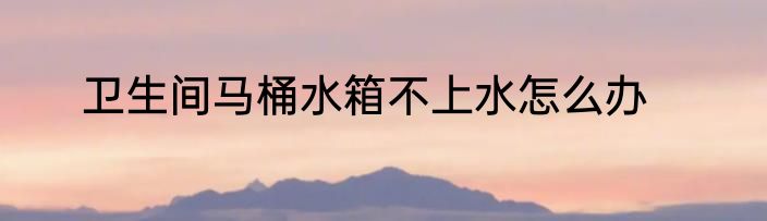 卫生间马桶水箱不上水怎么办