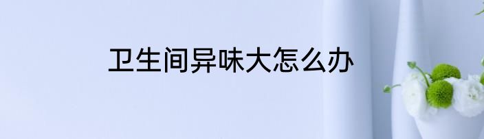 卫生间异味大怎么办