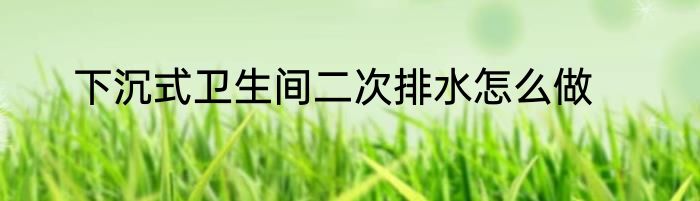 下沉式卫生间二次排水怎么做