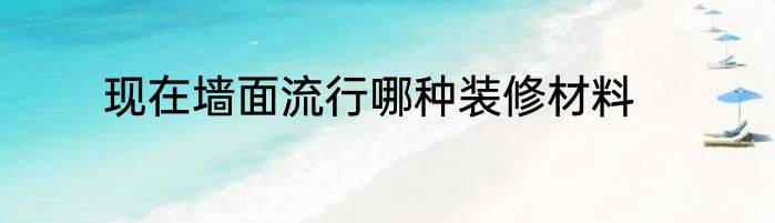 现在墙面流行哪种装修材料