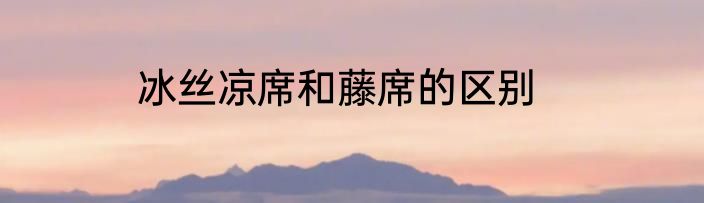 冰丝凉席和藤席的区别