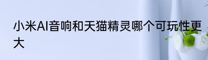 小米AI音响和天猫精灵哪个可玩性更大