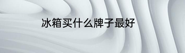 冰箱买什么牌子最好