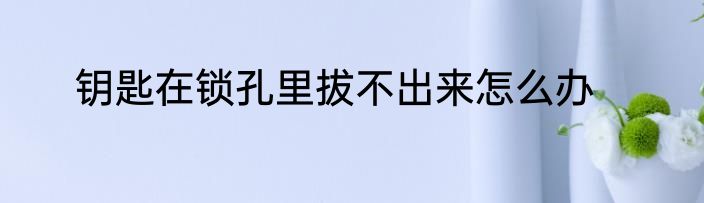 钥匙在锁孔里拔不出来怎么办