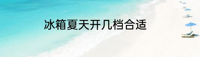 冰箱夏天开几档合适