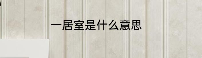 一居室是什么意思