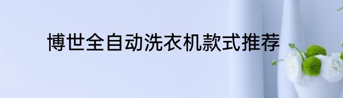 博世全自动洗衣机款式推荐