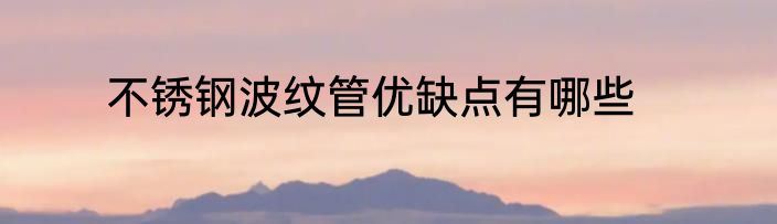 不锈钢波纹管优缺点有哪些