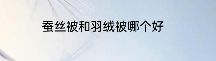 蚕丝被和羽绒被哪个好