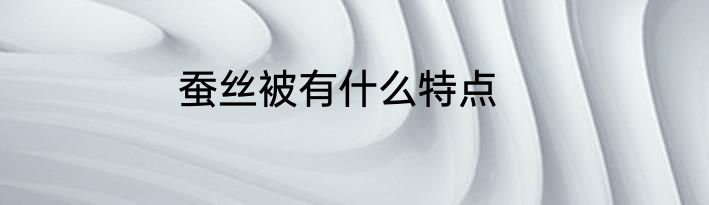 蚕丝被有什么特点