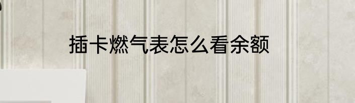 插卡燃气表怎么看余额