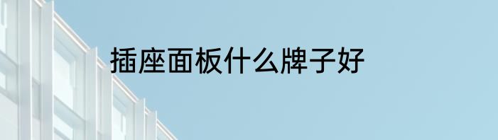 插座面板什么牌子好