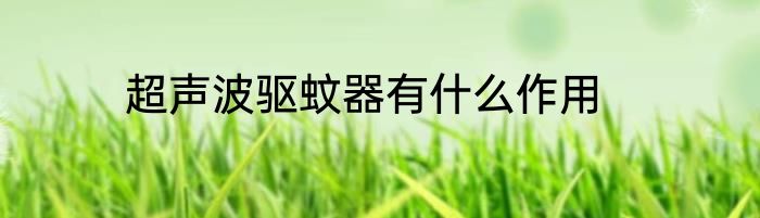 超声波驱蚊器有什么作用