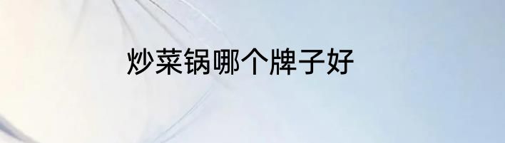 炒菜锅哪个牌子好