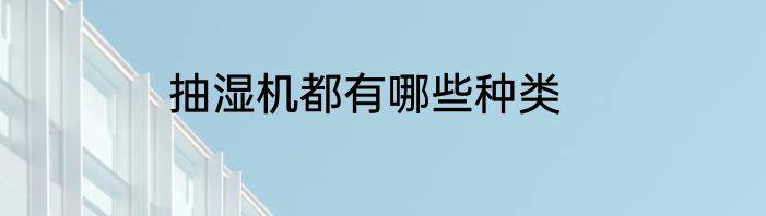 抽湿机都有哪些种类