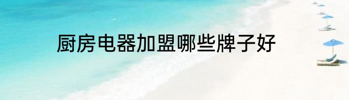厨房电器加盟哪些牌子好