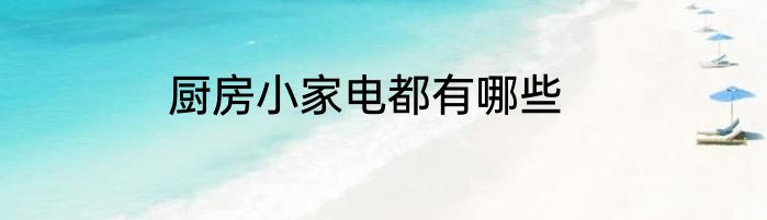 厨房小家电都有哪些