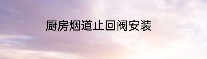 厨房烟道止回阀安装