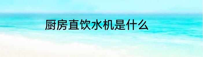 厨房直饮水机是什么