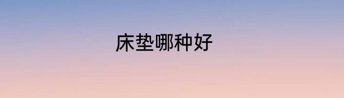 床垫哪种好