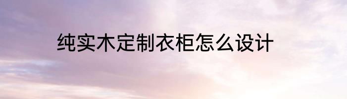 纯实木定制衣柜怎么设计