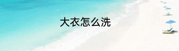 大衣怎么洗