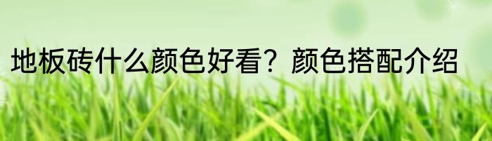地板砖什么颜色好看？颜色搭配介绍