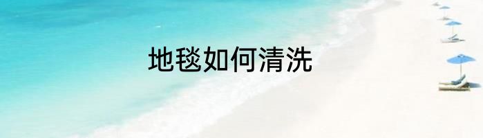 地毯如何清洗