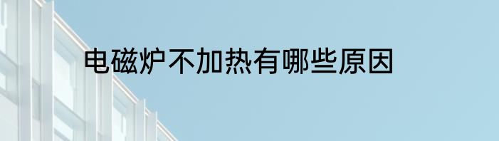 电磁炉不加热有哪些原因