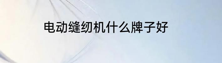 电动缝纫机什么牌子好