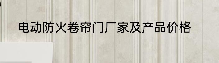 电动防火卷帘门厂家及产品价格