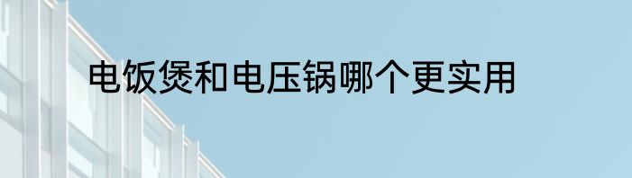 电饭煲和电压锅哪个更实用